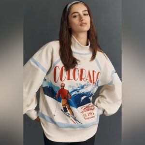 Anthropologie Daily Practice Base Plate Graphic Sweatshirt | size XXS